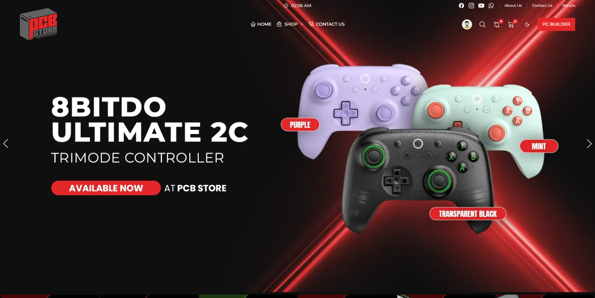 PCB Store ecommerce homepage screenshot